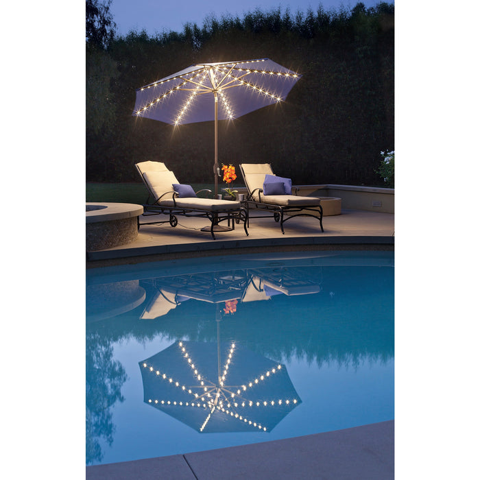 Simply Shade Lanai Pro 11′ Octagon Auto Tilt Market Umbrella with Starlights