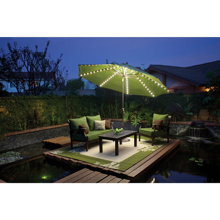 Simply Shade Lanai Pro 11′ Octagon Auto Tilt Market Umbrella with Starlights