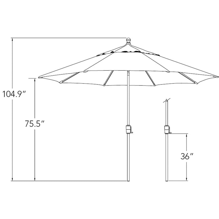 Simply Shade Catalina 11′ Octagon Push Button Tilt Market Umbrella