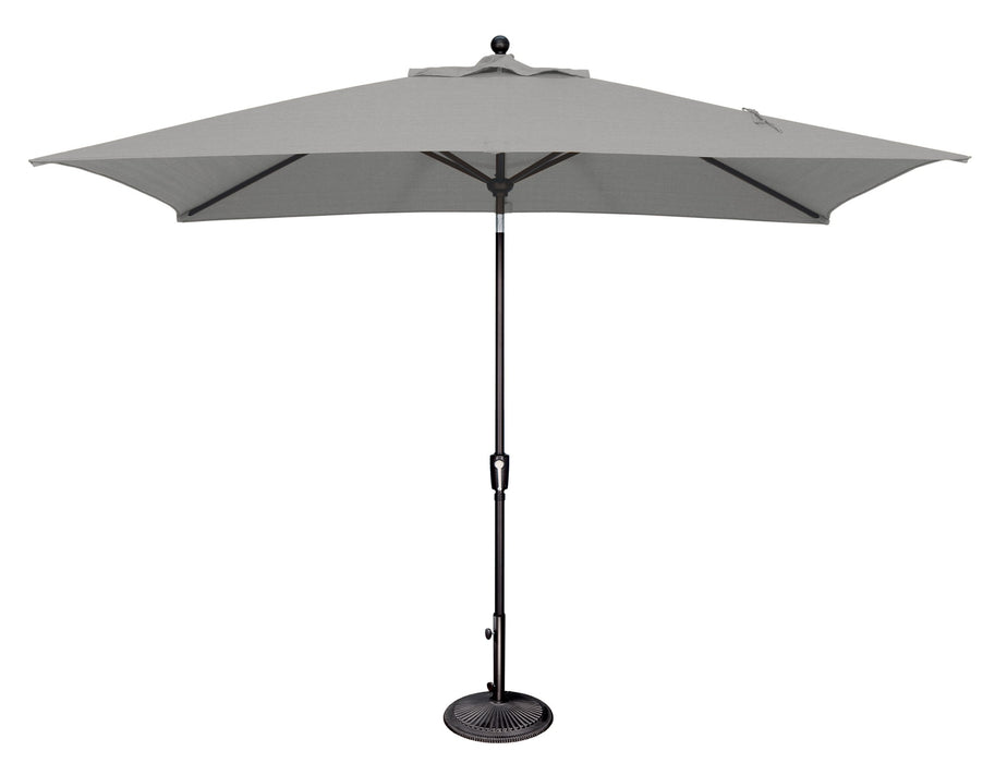Simply Shade Catalina 6.6 x 10 ft rectangle umbrella, black frame, Sunbrella Cast Silver canopy