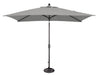 Simply Shade Catalina 6.6 x 10 ft rectangle umbrella, black frame, Sunbrella Cast Silver canopy