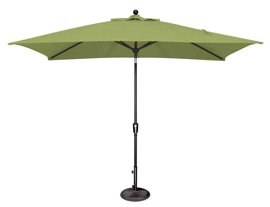 Simply Shade Catalina 6.6 x 10 ft rectangle umbrella, black frame, Sunbrella Ginkgo canopy