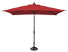 Simply Shade Catalina 6.6 x 10 ft rectangle umbrella, black frame, Sunbrella Jockey Red canopy