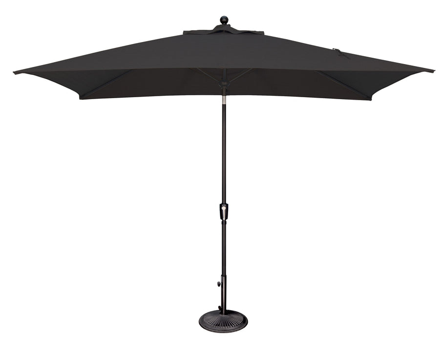 Simply Shade Catalina 6.6 x 10 ft rectangle umbrella, black frame, Sunbrella Black canopy