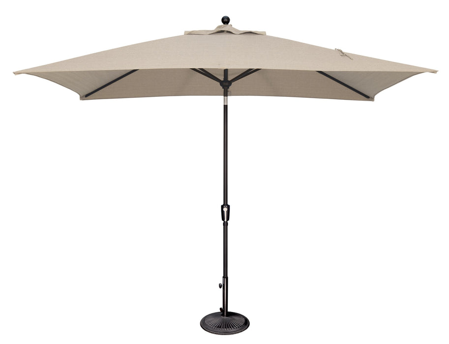 Simply Shade Catalina 6.6 x 10 ft rectangle umbrella, black frame, Sunbrella Antique Beige canopy