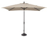 Simply Shade Catalina 6.6 x 10 ft rectangle umbrella, black frame, Sunbrella Antique Beige canopy