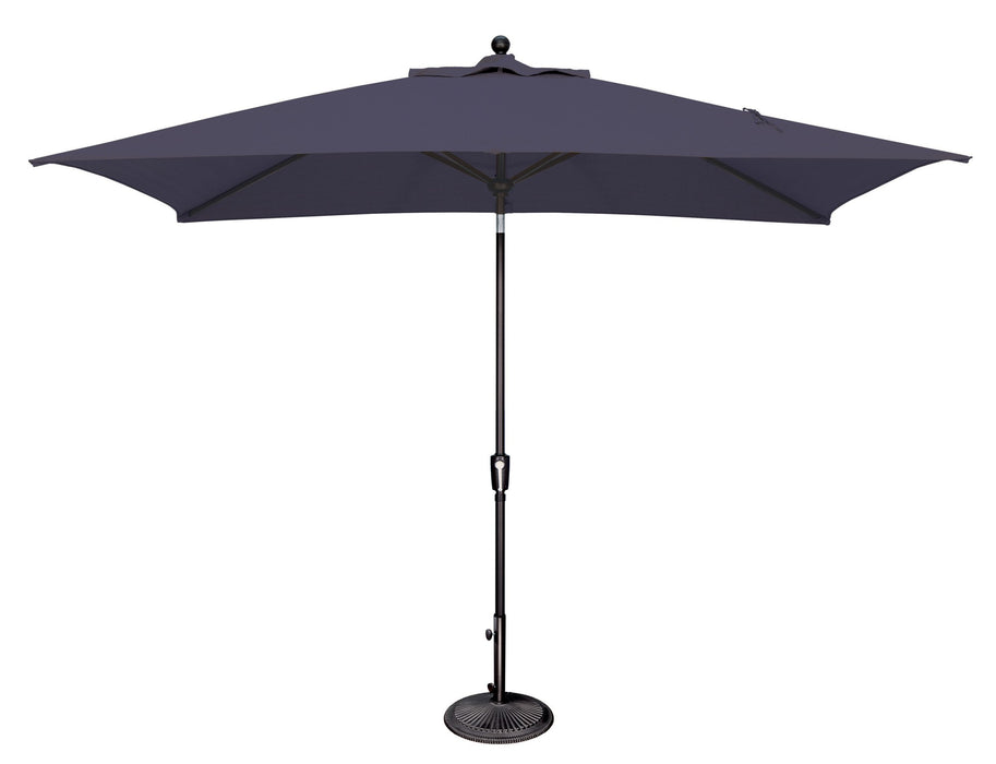 Simply Shade Catalina 6.6 x 10 ft rectangle umbrella, black frame, Sunbrella Navy canopy