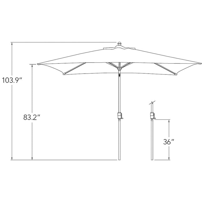 Simply Shade Catalina 6.6′ x 10′ Rectangle Push Button Market Umbrella