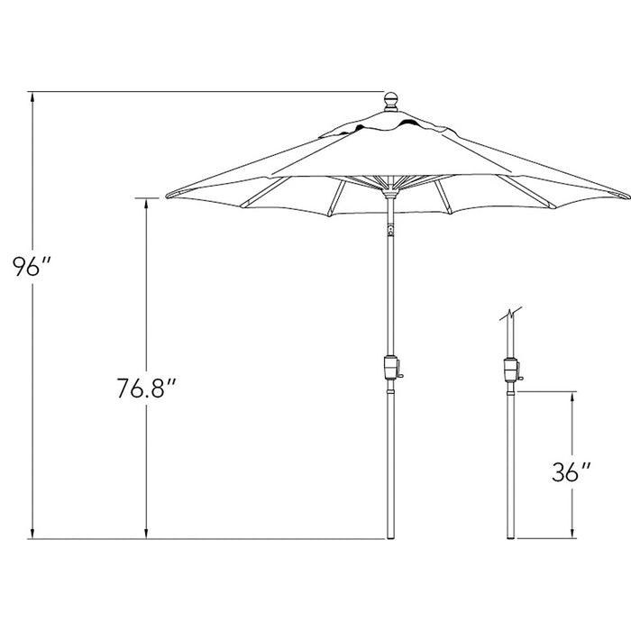 Simply Shade Catalina 7.5′ Octagon Push Button Tilt Market Umbrella