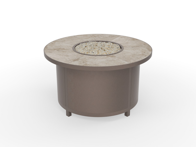 OW Lee fire pit in Sable finish with Cavatina tile top