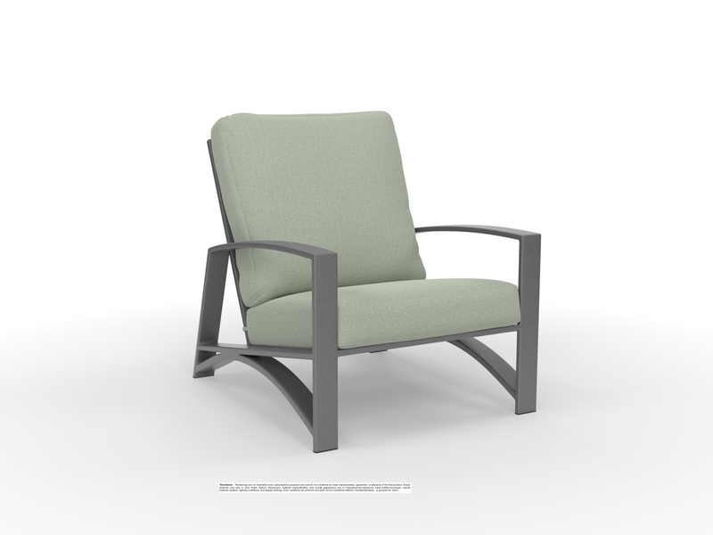 OW Lee chair in Shadow Grey finish with Kismet Moss fabric