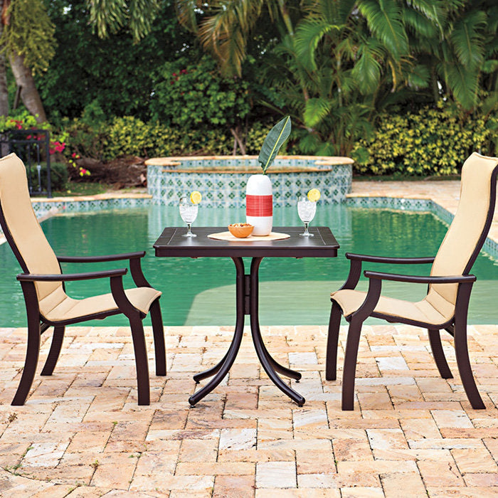 Telescope Casual Slat Dining Height Table With 36" Square Table Top