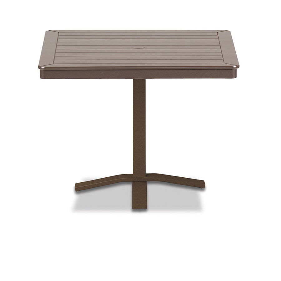 Slat Balcony Height Pedestal Table With 36" Square Table Top