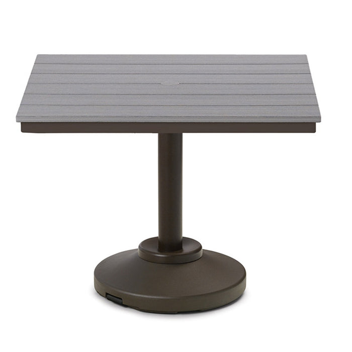 Telescope Casual Rustic Polymer Dining Height 80-Pound Pedestal Table With 36" Square Table Top