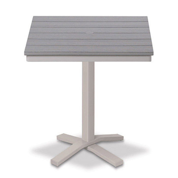 Telescope Casual Rustic Polymer Bar Height Pedestal Table With 36" Square Table Top