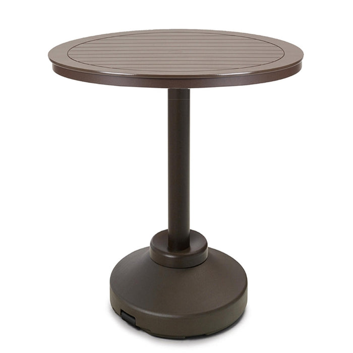 Telescope Casual Slat Bar Height 80-Pound Pedestal Table With 42" Round Table Top