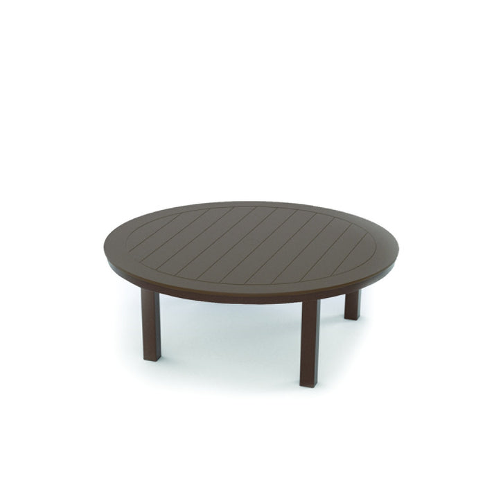 Telescope Casual Slat Coffee Height Parson Table With 42" Round Table Top