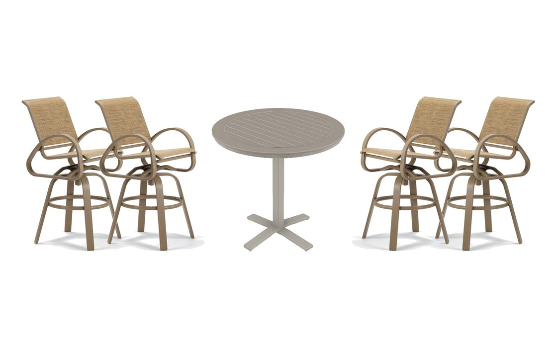 Telescope Casual Aruba II bar set on a patio, with each included piece
