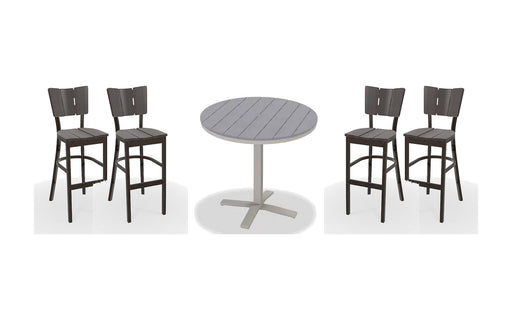 Telescope Casual Avant bar set on a patio, with each included piece