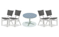 Telescope Casual Avant dining set on a patio, with each included piece