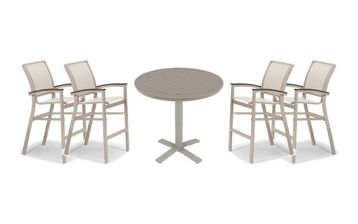 Telescope Casual Bazza bar set on a patio, with each included piece