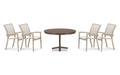 Telescope Casual Bazza dining set on a patio, with each included piece