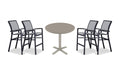 Telescope Casual Kendall bar set on a patio, with each included piece