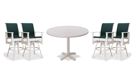 Telescope Casual Leeward bar set on a patio, with each included piece