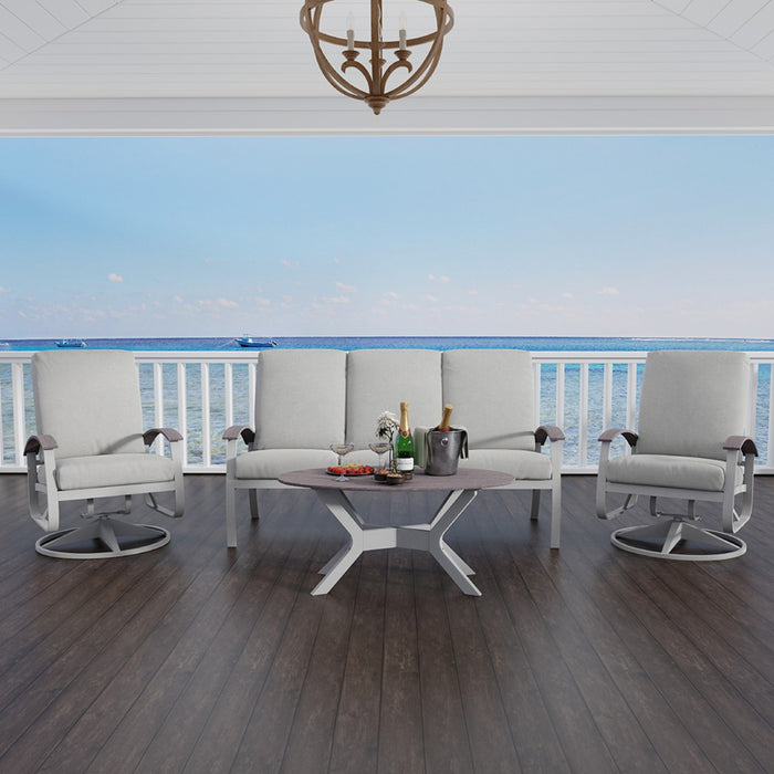 Telescope Casual Slat 24" x 42" Oval Coffee Table