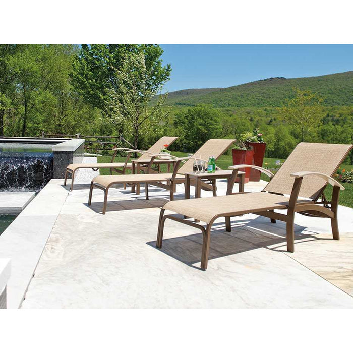 Telescope Casual Belle Isle Sling Four Position Lay-flat Chaise w/ Polymer Arms