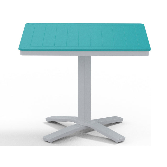 Telescope Casual Slat Dining Height Pedestal Table With 42" Square Table Top