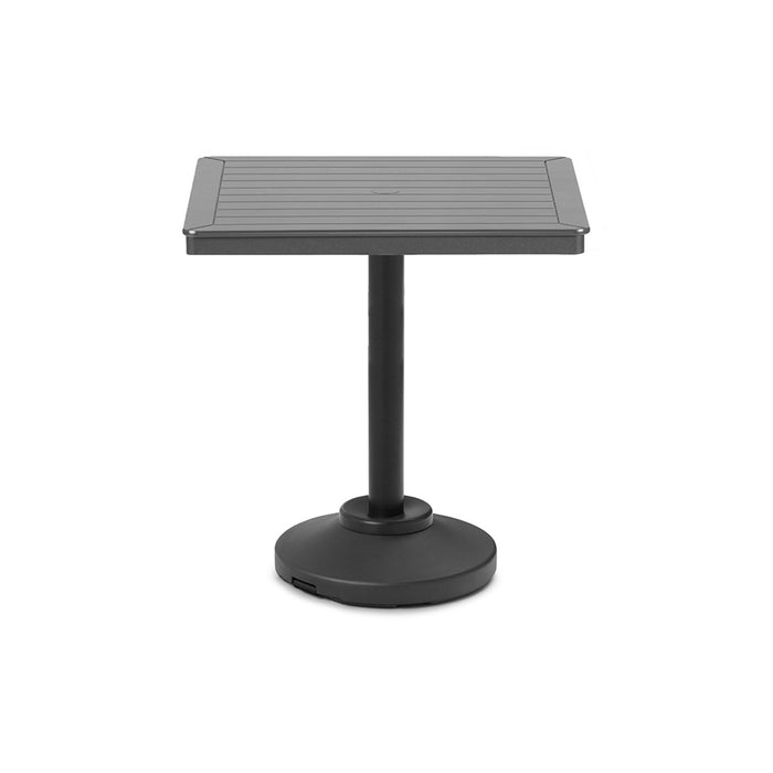 Telescope Casual Slat Bar Height 80-Pound Pedestal Table With 36" Square Table Top