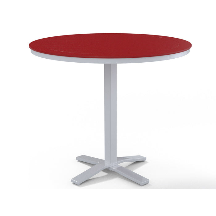 Telescope Casual Slat Balcony Height Pedestal Table With 48" Round Table Top