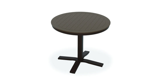 Telescope Casual Slat Dining Height Pedestal Table With 36 inch Round Table Top
