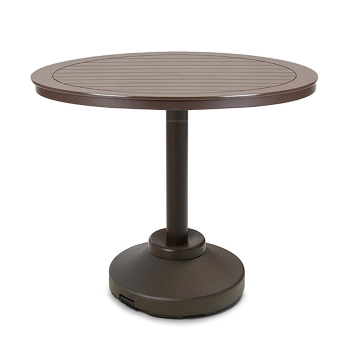 Telescope Casual Slat Balcony Height 120-Pound Pedestal Table With 48" Round Table Top