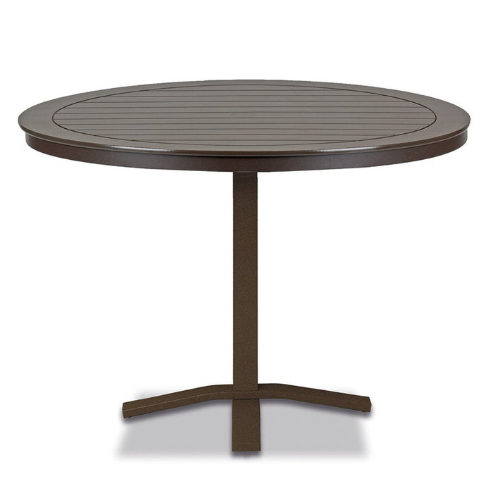 Telescope Casual Slat Balcony Height Pedestal Table With 48" Round Table Top