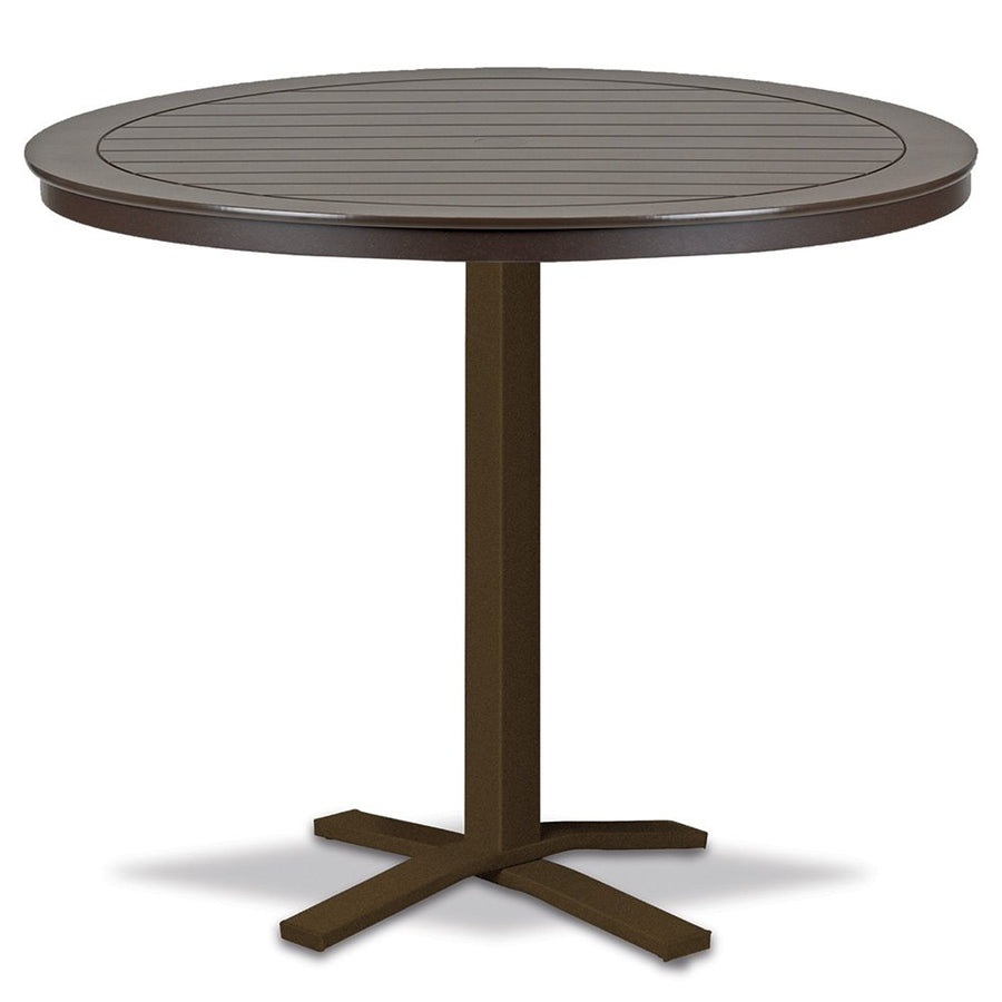 Slat Bar Height Pedestal Table With 48" Round Table Top