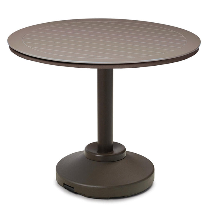 Telescope Casual Slat Balcony Height 120-Pound Pedestal Table With 54" Round Table Top