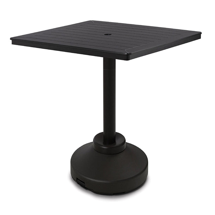 Telescope Casual Slat Bar Height 80-Pound Pedestal Table With 42" Square Table Top