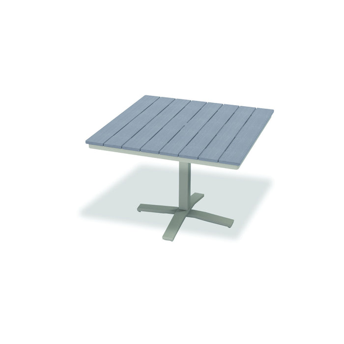 Telescope Casual Rustic Polymer Dining Height Pedestal Table With 42" Square Table Top