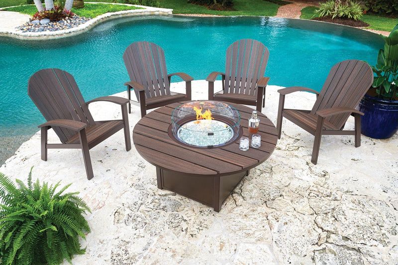 Chestnut finish on Telescope Casual outdoor furniture