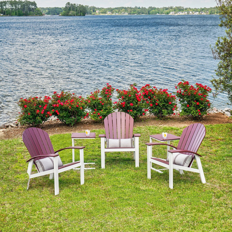 Cranberry finish on Telescope Casual outdoor furniture