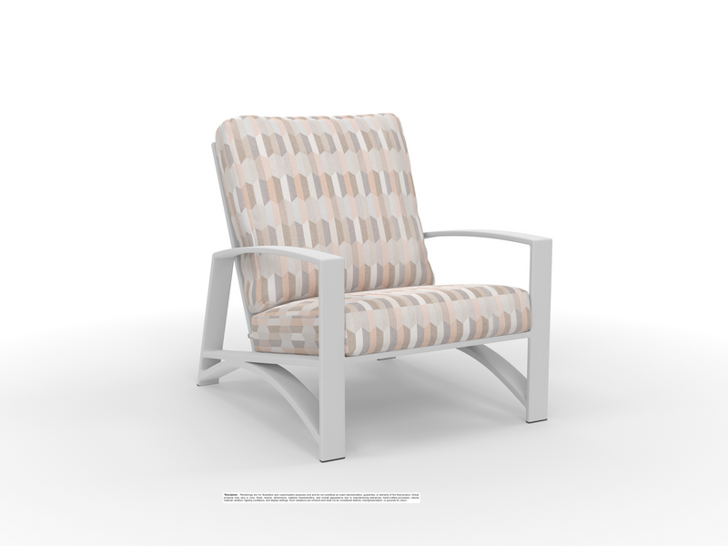 OW Lee chair in Velvet White finish with Precise Fawn fabric