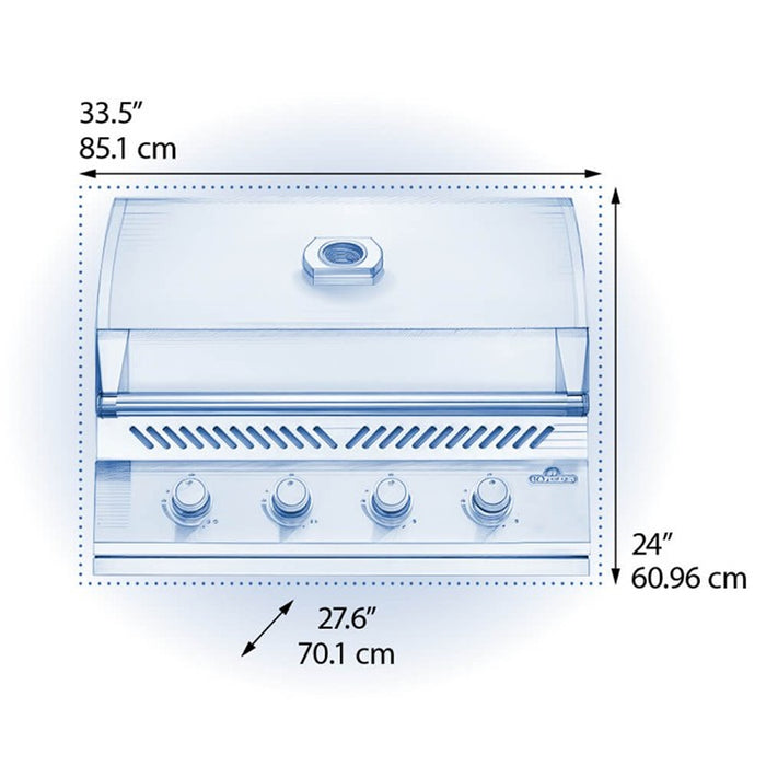 Napoleon (White) Built In 32“ Grill NG/LP SS 500 Series