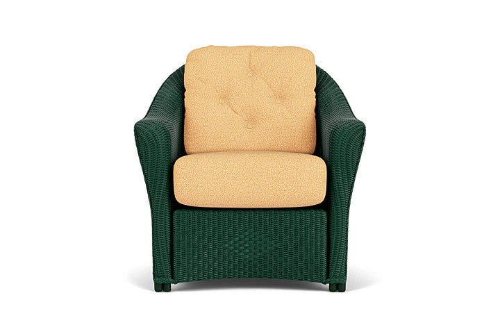 Lloyd Flanders chair with Serranda Amber fabric