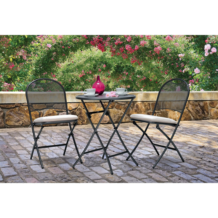 Kettler Cafe Napoli Wrought Iron 3-Piece Bistro Set