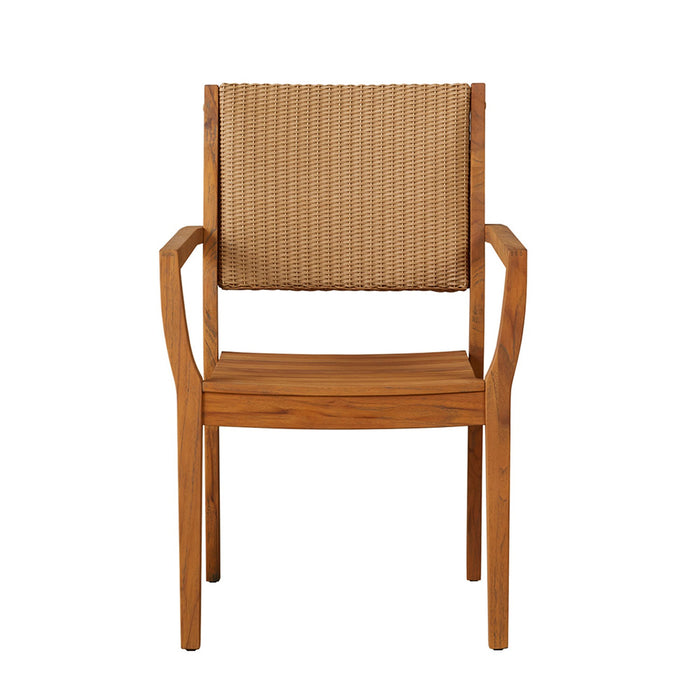 Lloyd Flanders Teak Loom Back Teak Dining Armchair