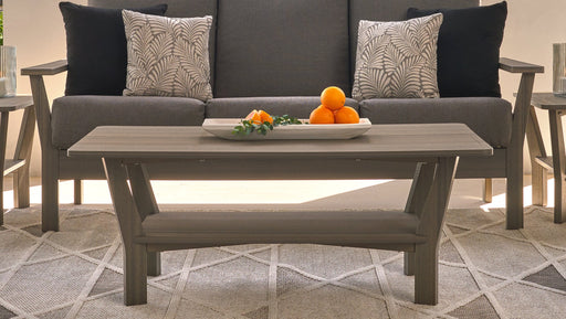 The new Antero 24" x 48" coffee table with lower shelf, in front of the Antero sofa