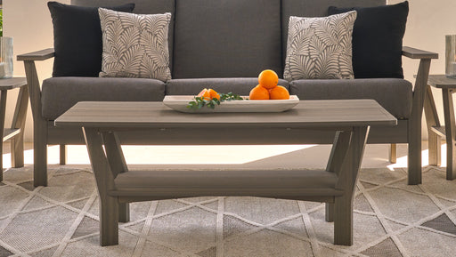 The new Antero 24" x 48" coffee table with lower shelf, in front of the Antero sofa