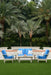 Antero loveseat and lounge chairs with the new coffee table and end tables in a light Rustic Polymer finish